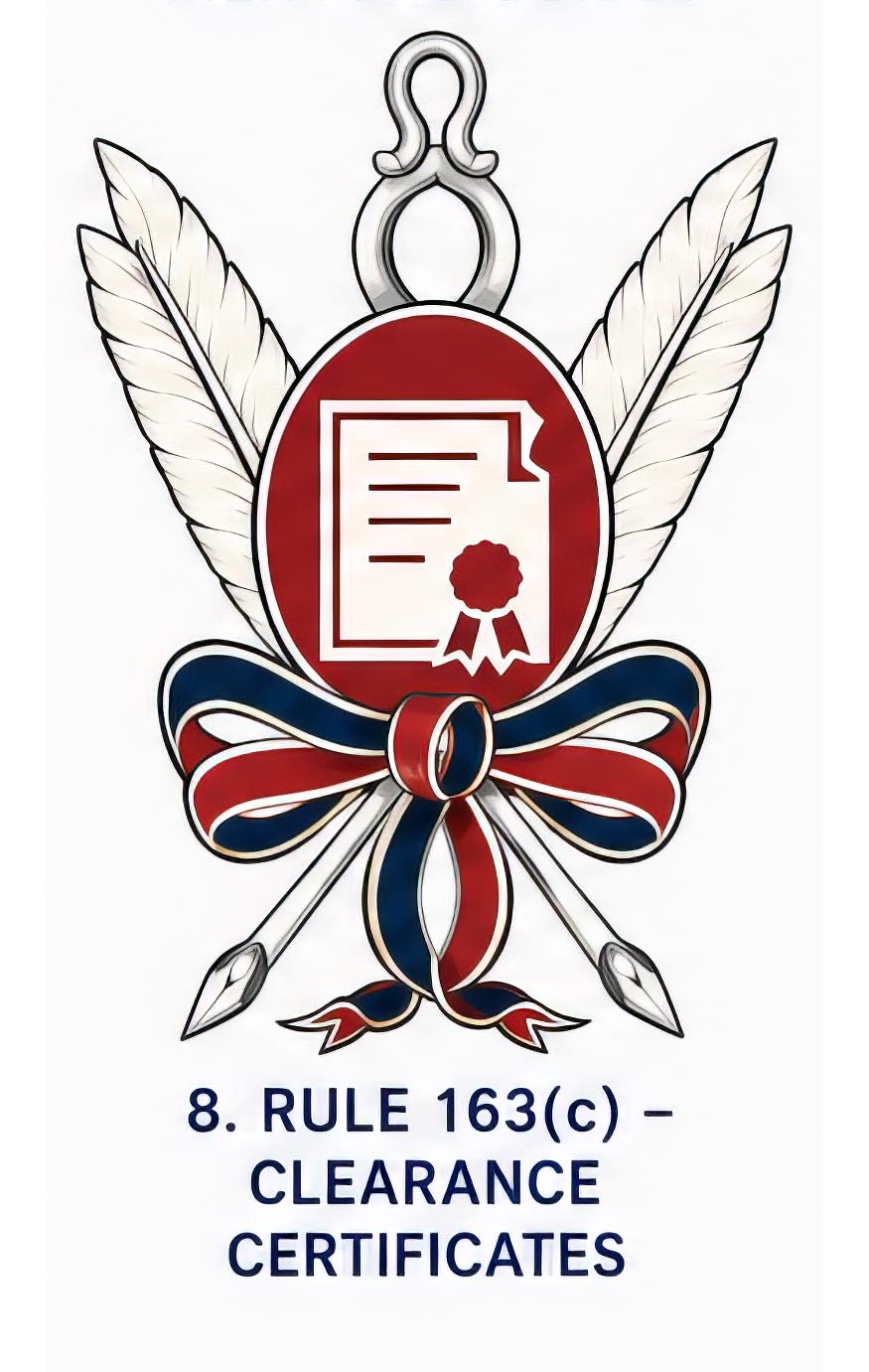 8. Rule 163(c) Clearance Certificates